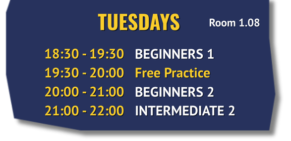 Tuesday class schedule