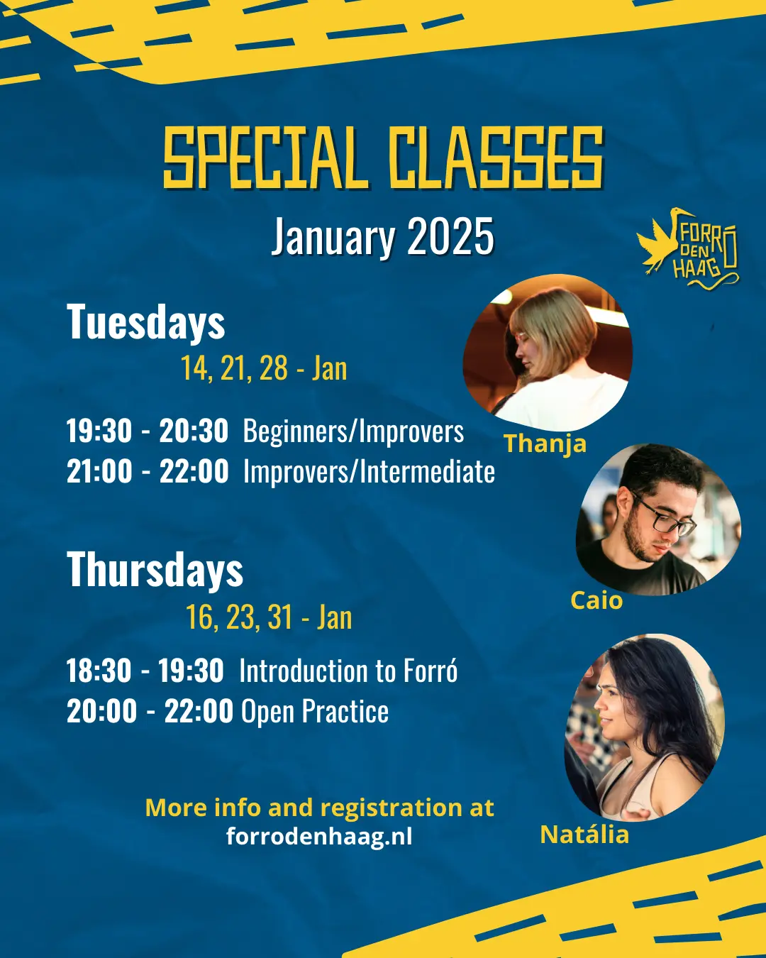 Flyer for the upcoming 2025 January Classes.