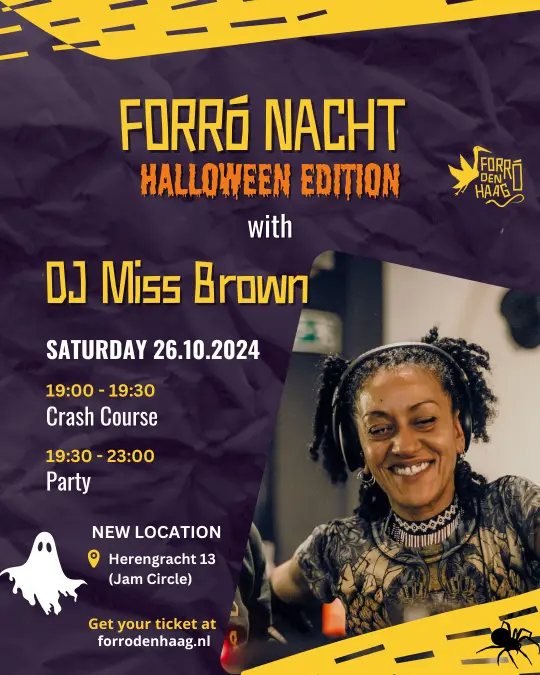 Flyer for Forró Nacht Halloween edition on October 26, 2024.