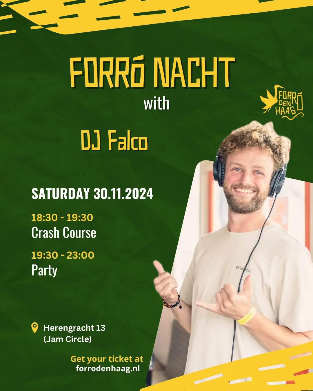 Flyer for Forró Nacht dance party with DJ Falco on November 30.